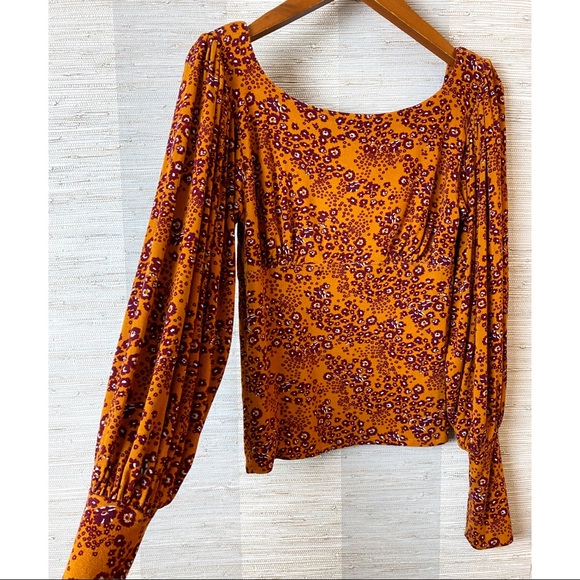 Free People Miss You Top Floral Balloon Sleeve - Picture 4 of 5